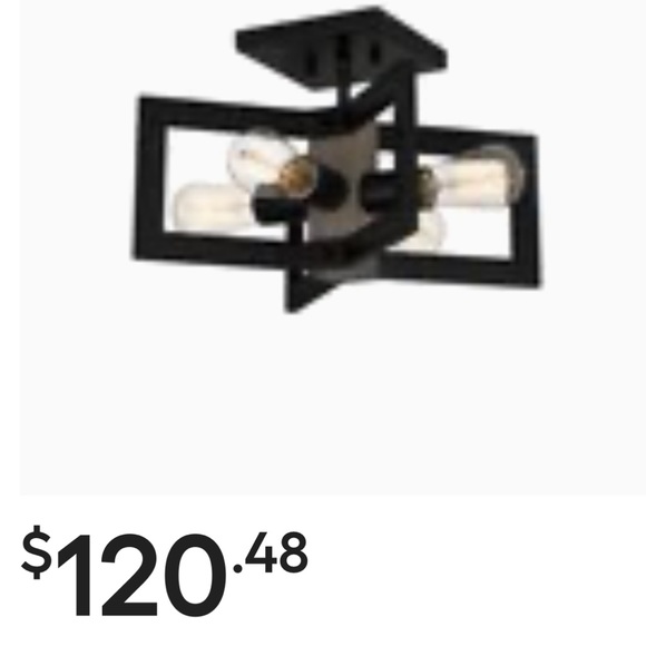 NEW!! Ashley Harbour Eastmar 4-Light 9-in Matte Black Semi-Flush mount light - Picture 7 of 9